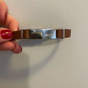 Hugo Boss Silver and Brown Men's Bracelet